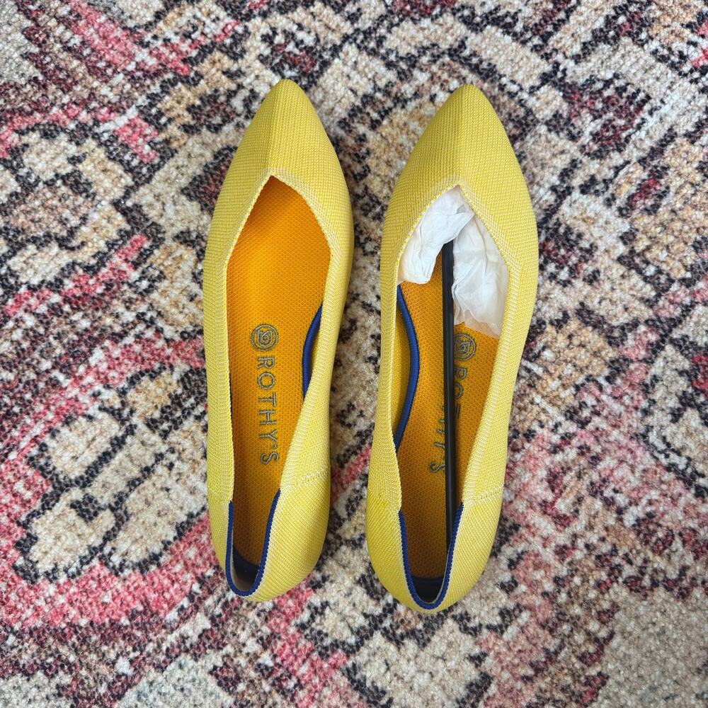 Rothy’s The Point Flat Yellow Knit Size 9 (Fits 9.5) NWT - Picture 7 of 7